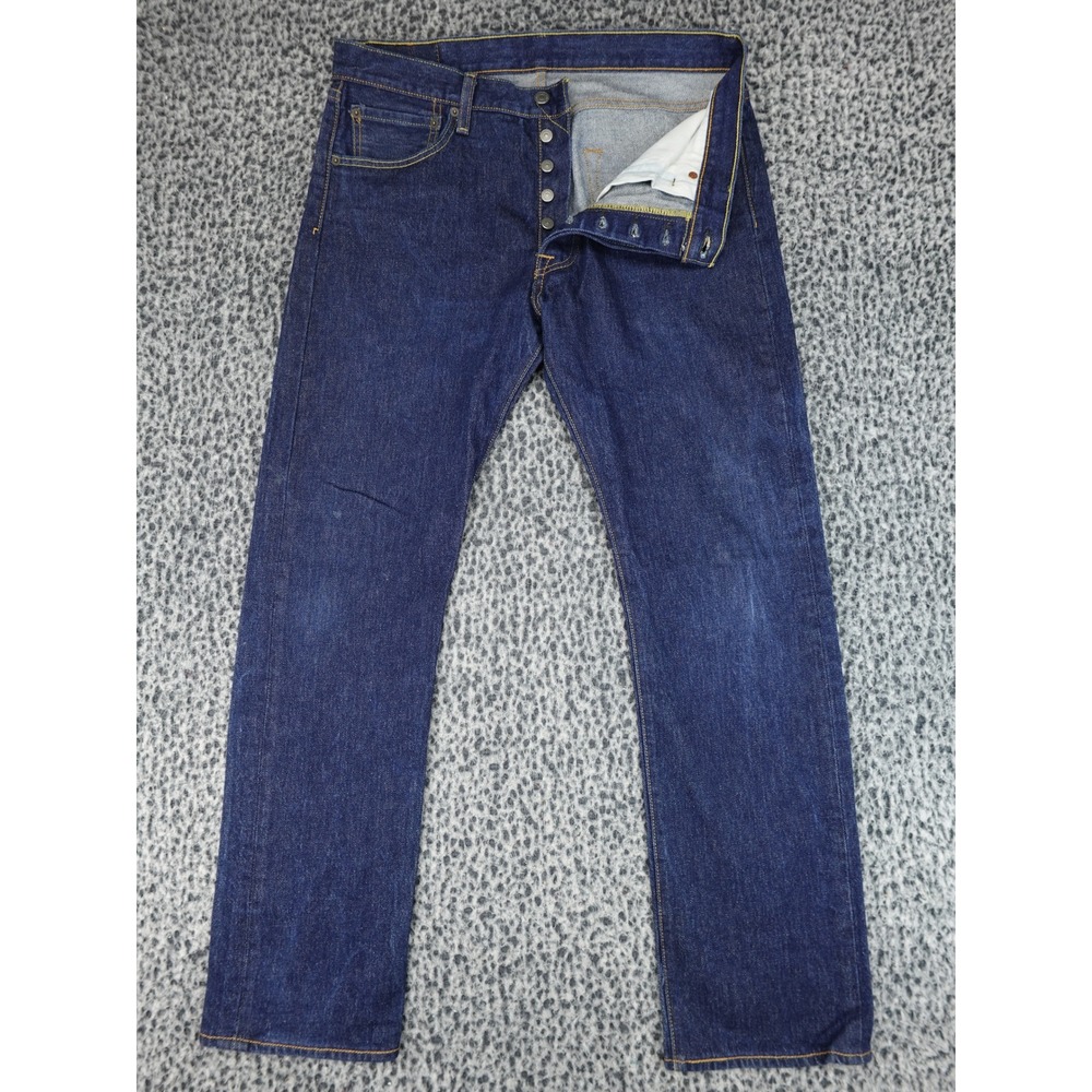 Levi's 501 Original Fit Jeans Mens 34x32 Dark Indigo Button Fly 00501-2331